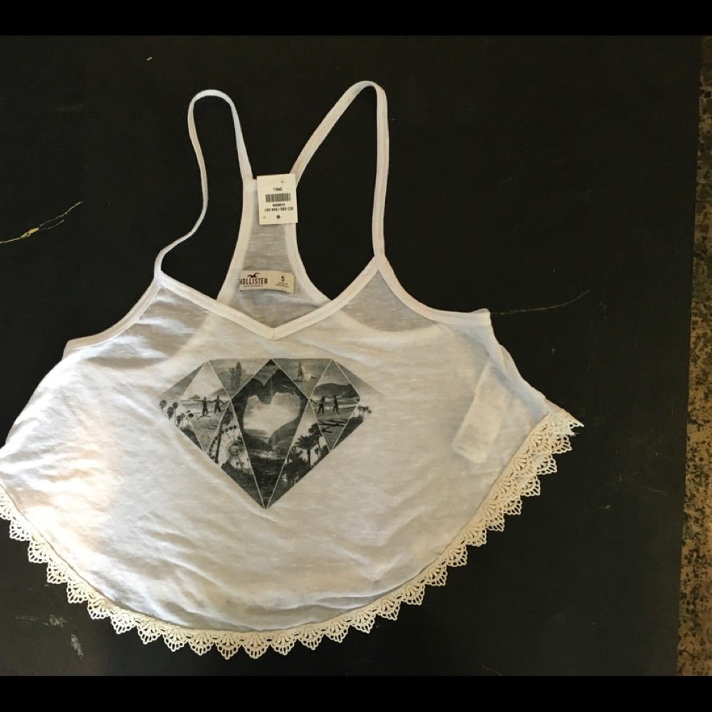 Hollister crop top with crochet detail.